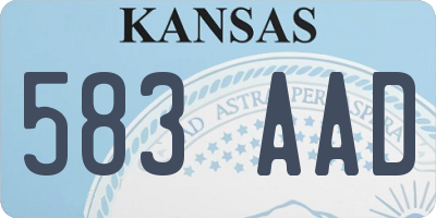 KS license plate 583AAD