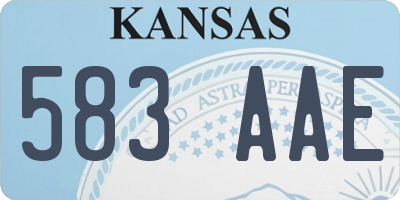 KS license plate 583AAE