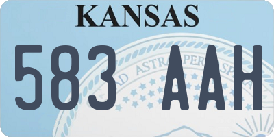 KS license plate 583AAH