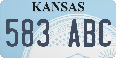 KS license plate 583ABC