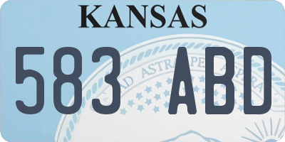 KS license plate 583ABD