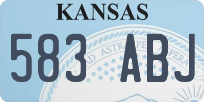 KS license plate 583ABJ