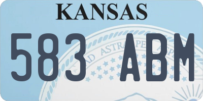 KS license plate 583ABM