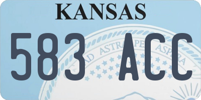 KS license plate 583ACC