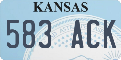 KS license plate 583ACK