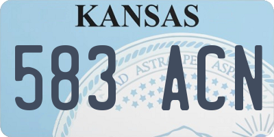 KS license plate 583ACN