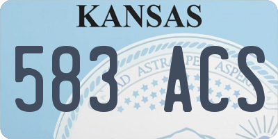 KS license plate 583ACS