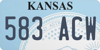 KS license plate 583ACW