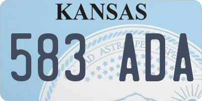 KS license plate 583ADA