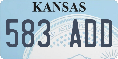 KS license plate 583ADD
