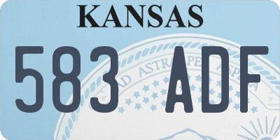 KS license plate 583ADF
