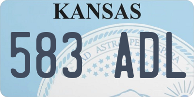 KS license plate 583ADL
