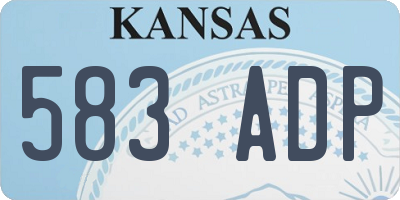 KS license plate 583ADP