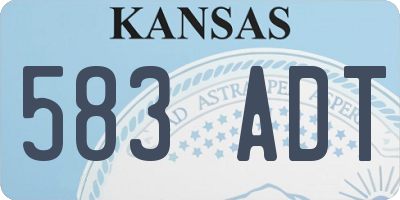 KS license plate 583ADT