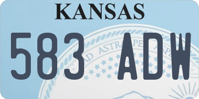 KS license plate 583ADW