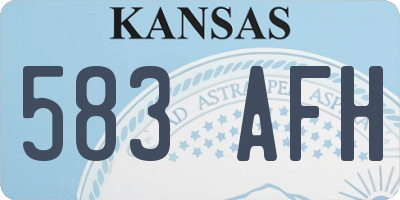 KS license plate 583AFH