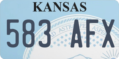 KS license plate 583AFX