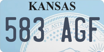 KS license plate 583AGF