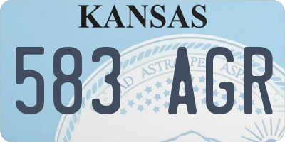 KS license plate 583AGR