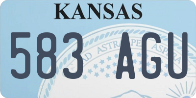 KS license plate 583AGU
