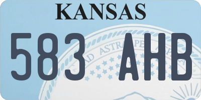 KS license plate 583AHB
