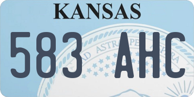 KS license plate 583AHC