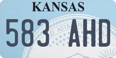 KS license plate 583AHD