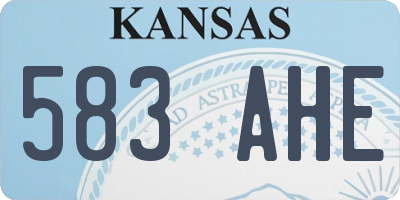 KS license plate 583AHE