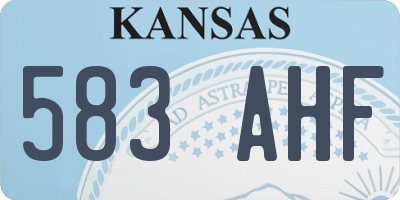 KS license plate 583AHF