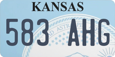 KS license plate 583AHG