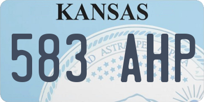 KS license plate 583AHP