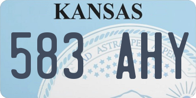 KS license plate 583AHY