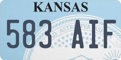 KS license plate 583AIF