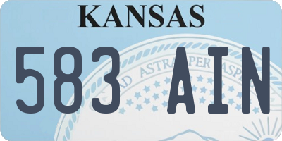 KS license plate 583AIN