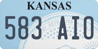KS license plate 583AIO