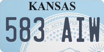 KS license plate 583AIW