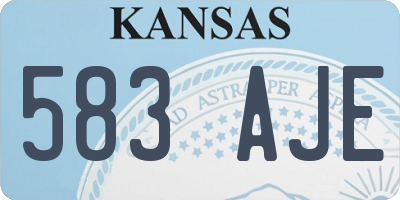 KS license plate 583AJE