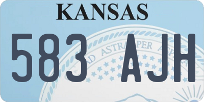 KS license plate 583AJH