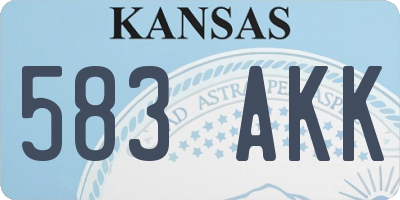 KS license plate 583AKK