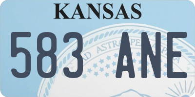 KS license plate 583ANE