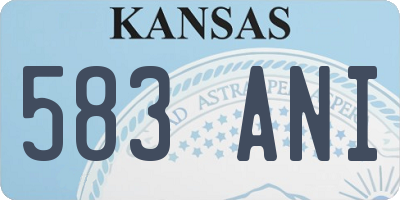 KS license plate 583ANI