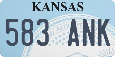 KS license plate 583ANK