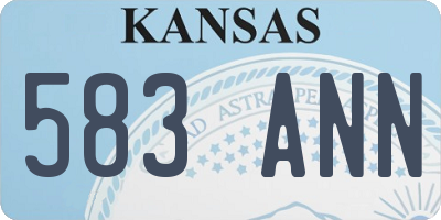 KS license plate 583ANN
