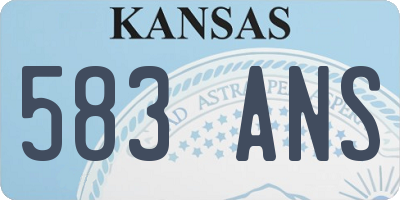KS license plate 583ANS