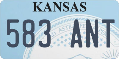 KS license plate 583ANT