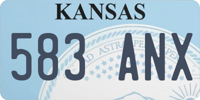 KS license plate 583ANX