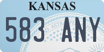 KS license plate 583ANY