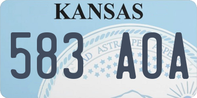 KS license plate 583AOA