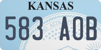 KS license plate 583AOB
