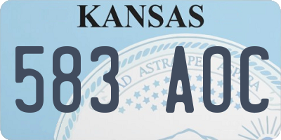 KS license plate 583AOC